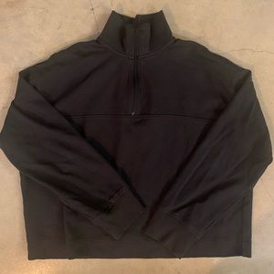 Black Long Sleeved Quarter Zip Pullover